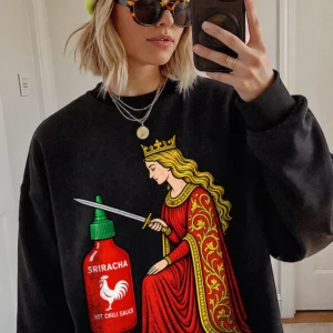 Sriracha Hot Chili Sauce Sweatshirt Funny Sir Racha Pun Spicy Food Lover Gift