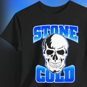 Stone Cold Skull Graphic Tee Retro Wrestling Shirt Gift for Fans