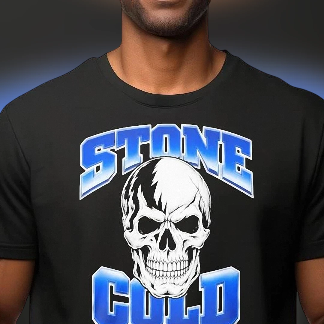 Stone Cold Steve Austin Skull Graphic Tee Retro Vintage Wrestling Fan Shirt Gift