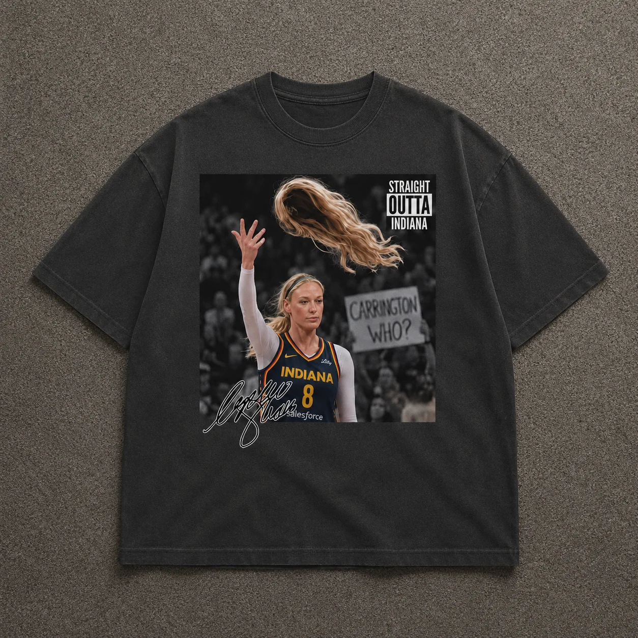 Straight Outta Indiana Carrington Who Caitlin Clark WNBA Meme T-Shirt Indiana Basketball Fan Gift