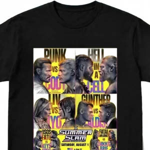 SummerSlam Minnesota Match Card Graphic Tee, Minneapolis Wrestling Fan Souvenir Shirt