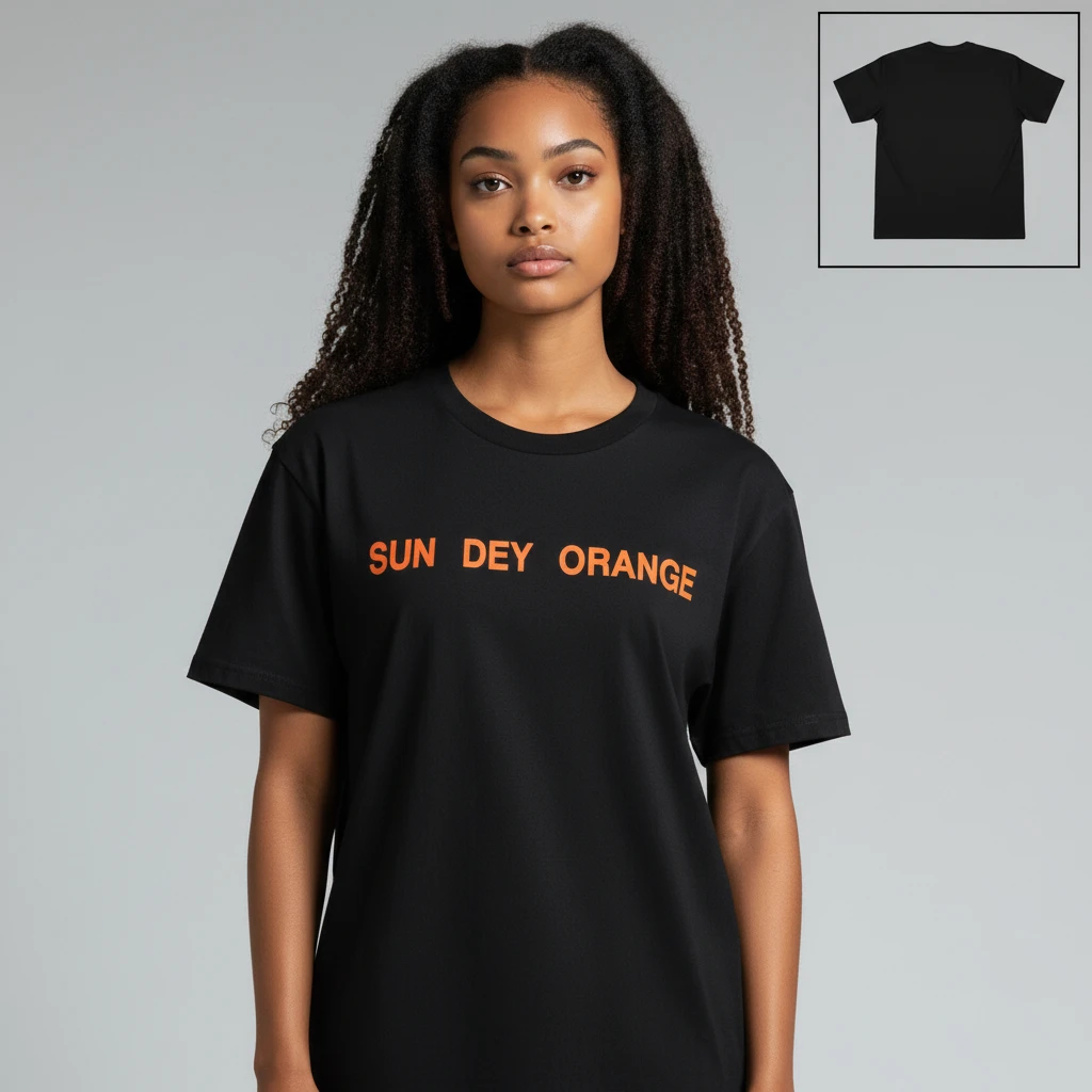 Sun Dey Orange Minimalist Slogan Tee Vintage Streetwear Oran — Los Angeles Sun Dey Orange Minimalist Slogan Tee Vintage Streetwear Orange Graphic Shirt available at our Los Angeles warehouse