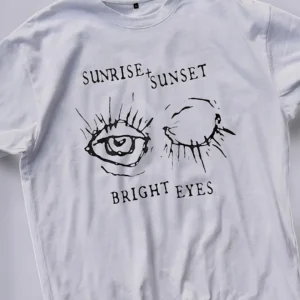 Sunrise Sunset Bright Eyes Graphic Tee, Boho Indie Aesthetic Eye Art Cotton T-Shirt, Nature Lover Minimalist Shirt Gift