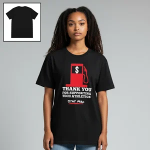 Supporting Tech Athletics Stay Mad Tee Funny Gas Pump Game Day Graphic Shirt available at our Los Angeles warehouse