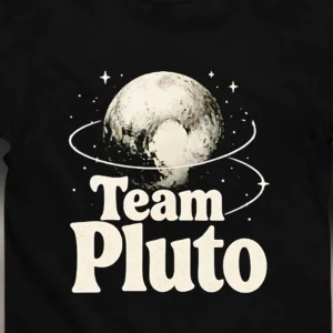 Team Pluto Vintage Astronomy Graphic Tee, Retro Dwarf Planet Lover Shirt for Space Fans