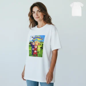 Telekitties Tee Funny Teletubbies Meme Parody Graphic T-Shirt available at our Los Angeles warehouse