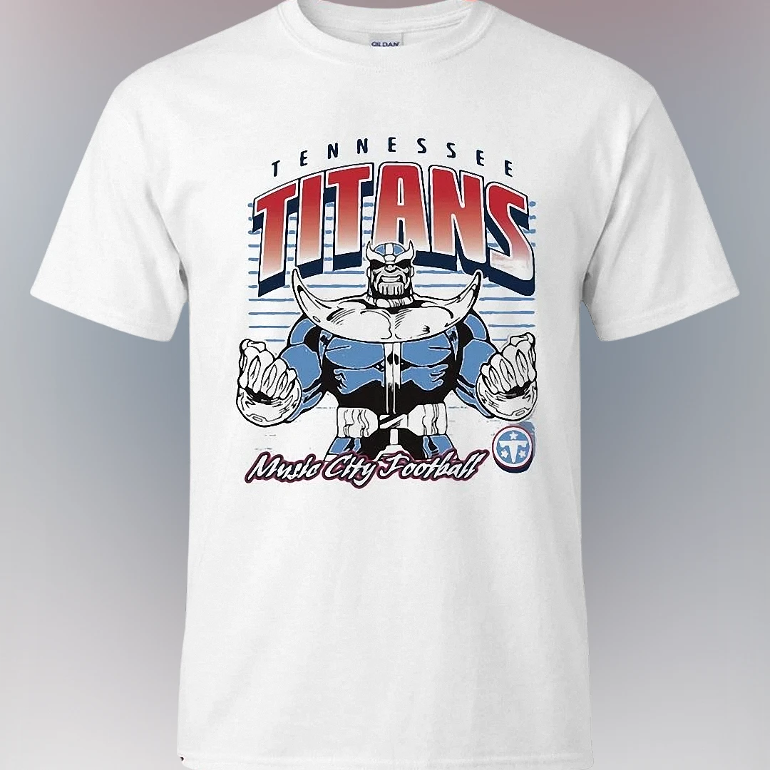 Tennessee Titans Music City Football Thanos Tee, Game Day Graphic T-Shirt Gift for Fans available at our Los Angeles warehouse