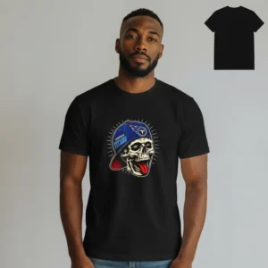 Tennessee Titans Skull Graphic Tee, Edgy Game Day Football Fan T-Shirt for Men and Women available at our Los Angeles warehouse