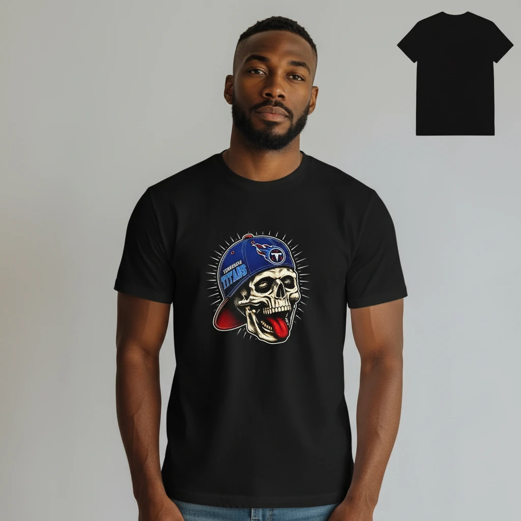 Tennessee Titans Skull Graphic Tee, Edgy Game Day Football F — Los Angeles Tennessee Titans Skull Graphic Tee, Edgy Game Day Football Fan T-Shirt for Men and Women available at our Los Angeles warehouse
