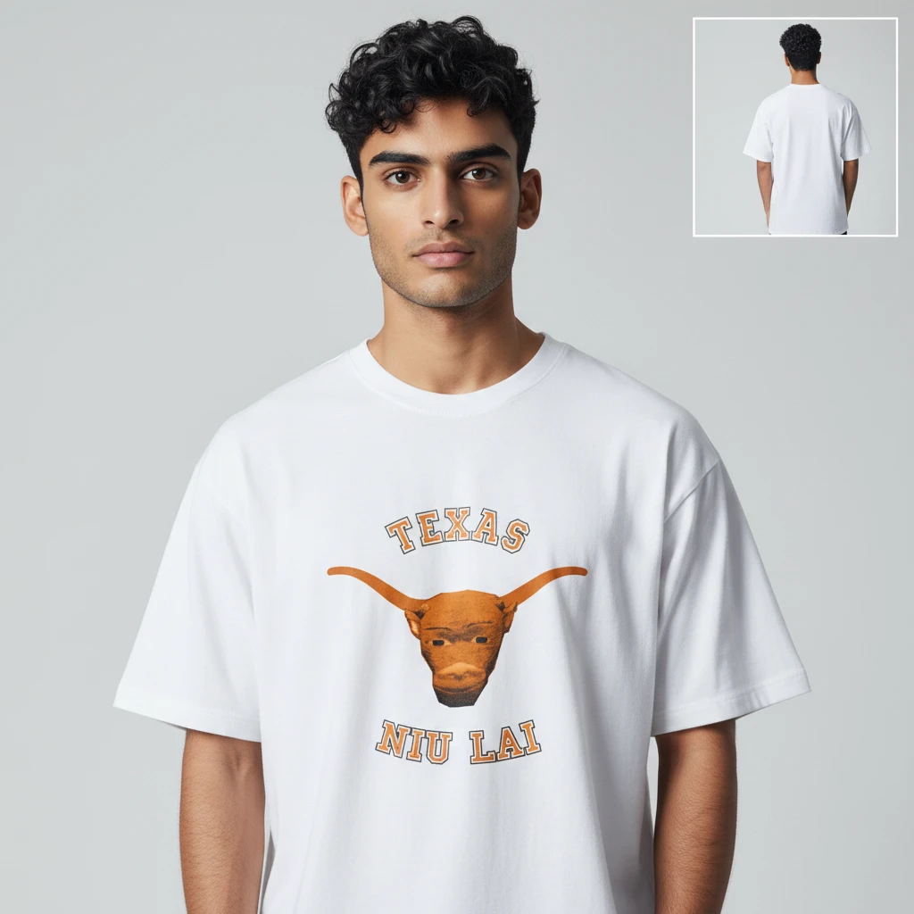 Texas Niu Lai Tee Funny Longhorn Bull Face Mascot Vintage Gr — Los Angeles Texas Niu Lai Tee Funny Longhorn Bull Face Mascot Vintage Graphic Shirt available at our Los Angeles warehouse