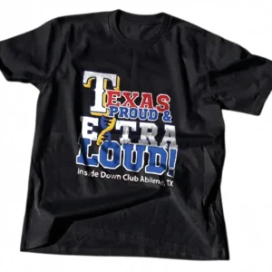 Texas Proud Extra Loud Tee Down Club Abilene TX Awareness Graphic Shirt available at our Los Angeles warehouse
