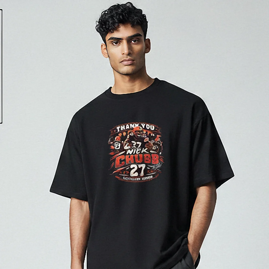 Thank You Nick Chubb 27 Tee Cleveland Football Fans Tribute Graphic Shirt available at our Los Angeles warehouse