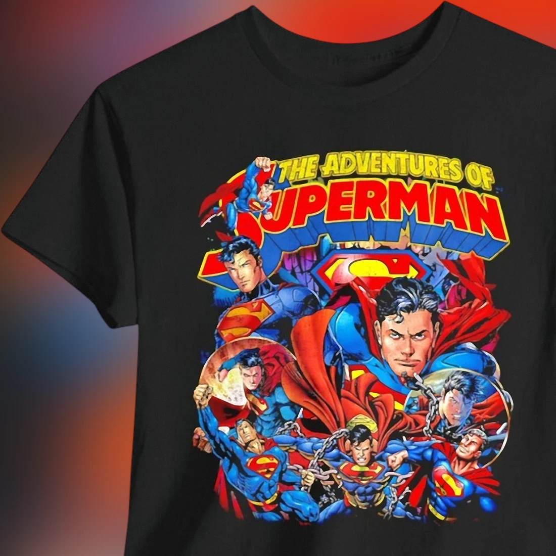 The Adventures of Superman Vintage Comic Tee, Retro Superhero Graphic Shirt Gift for Fans