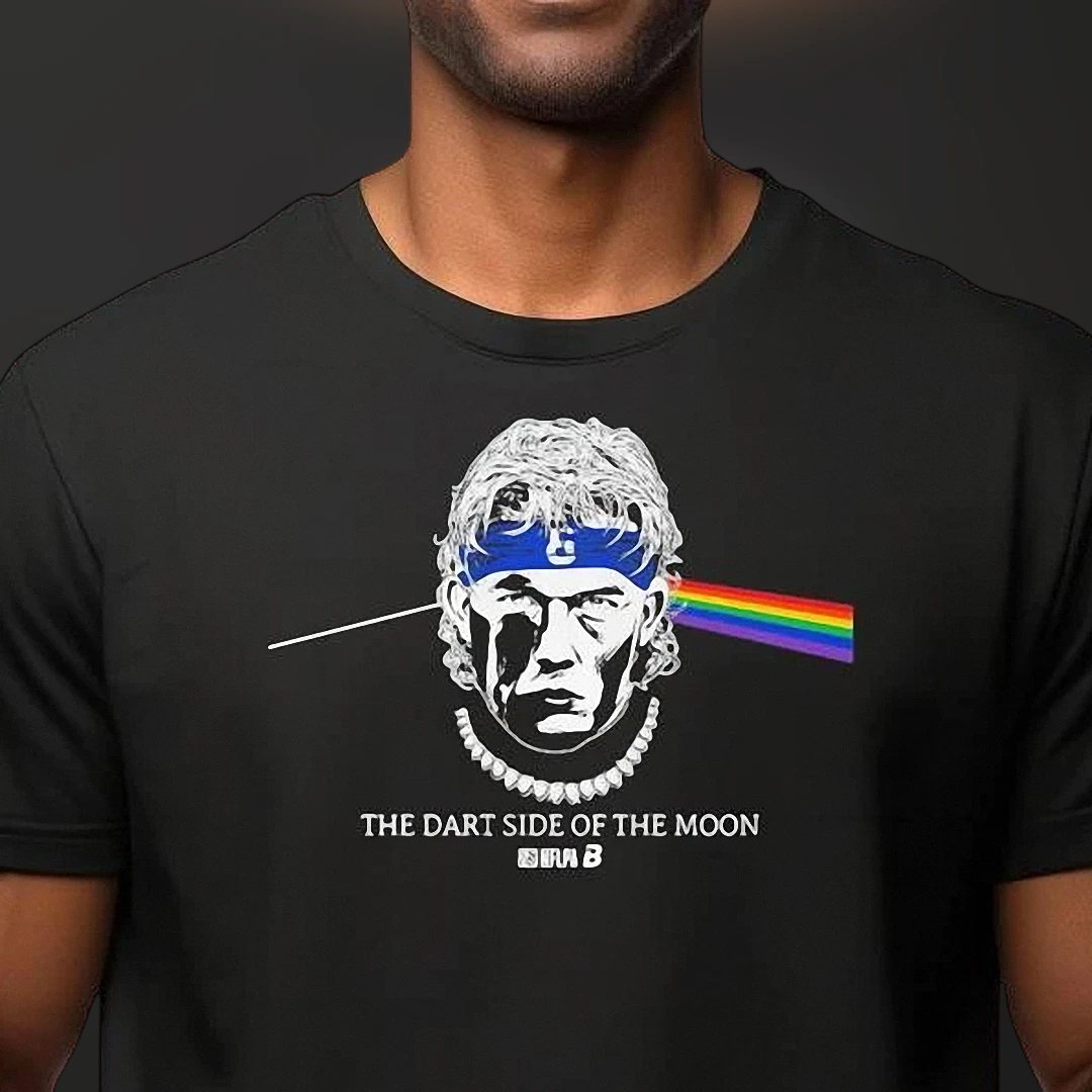 The Dart Side of the Moon Luke Humphries Tee Funny Darts Parody Graphic Shirt Gift for Darts Fans