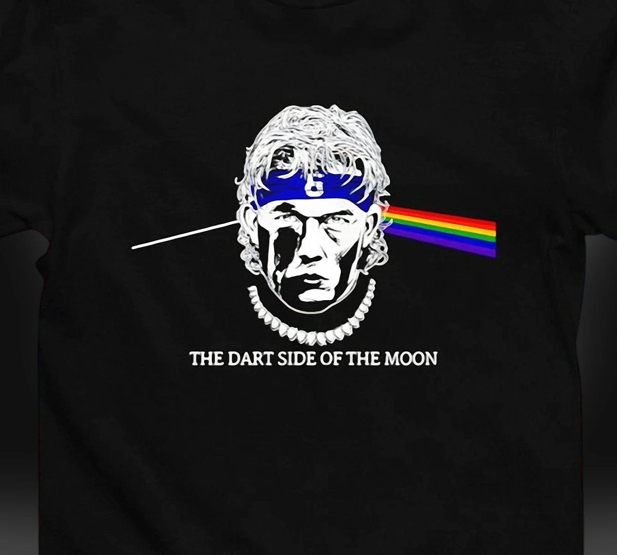 The Dart Side of the Moon Tee Luke Humphries Darts Player Retro Rock Parody Graphic Shirt