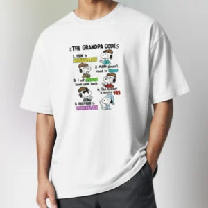 The Grandpa Code Tee, Funny Grandpa Rules Shirt, Snoopy Grandfather Gift