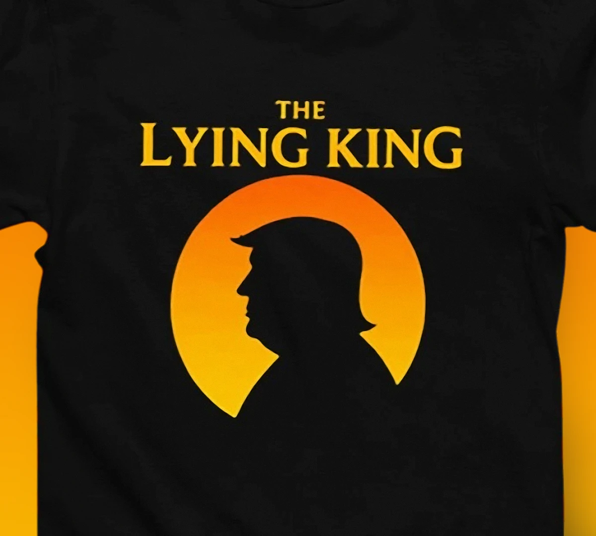 The Lying King Donald Trump Tee Funny Political Satire Silhouette Graphic T-Shirt