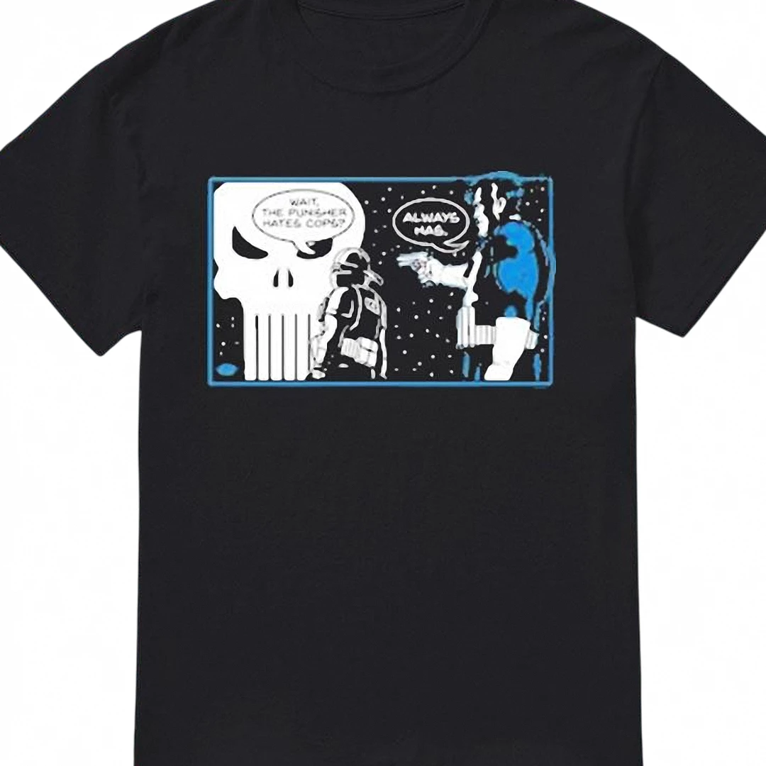 The Punisher Hates Cops Meme Vintage Comic Graphic Tee for F — Los Angeles The Punisher Hates Cops Meme Vintage Comic Graphic Tee for Fans available at our Los Angeles warehouse