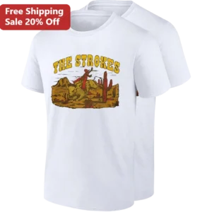The Strokes Tee Vintage Western Buffalo Rider Indie Rock Band Shirt Gift for Music Fans available at our Los Angeles warehouse