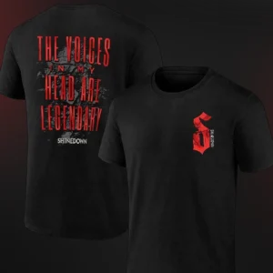 The Voices In My Head Are Legendary Tee, Shinedown Band Graphic T-Shirt for Music Fans