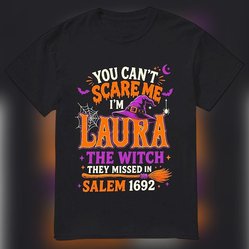 The Witch They Missed in Salem Tee, You Can't Scare Me Funny Witch Halloween Party Graphic Shirt