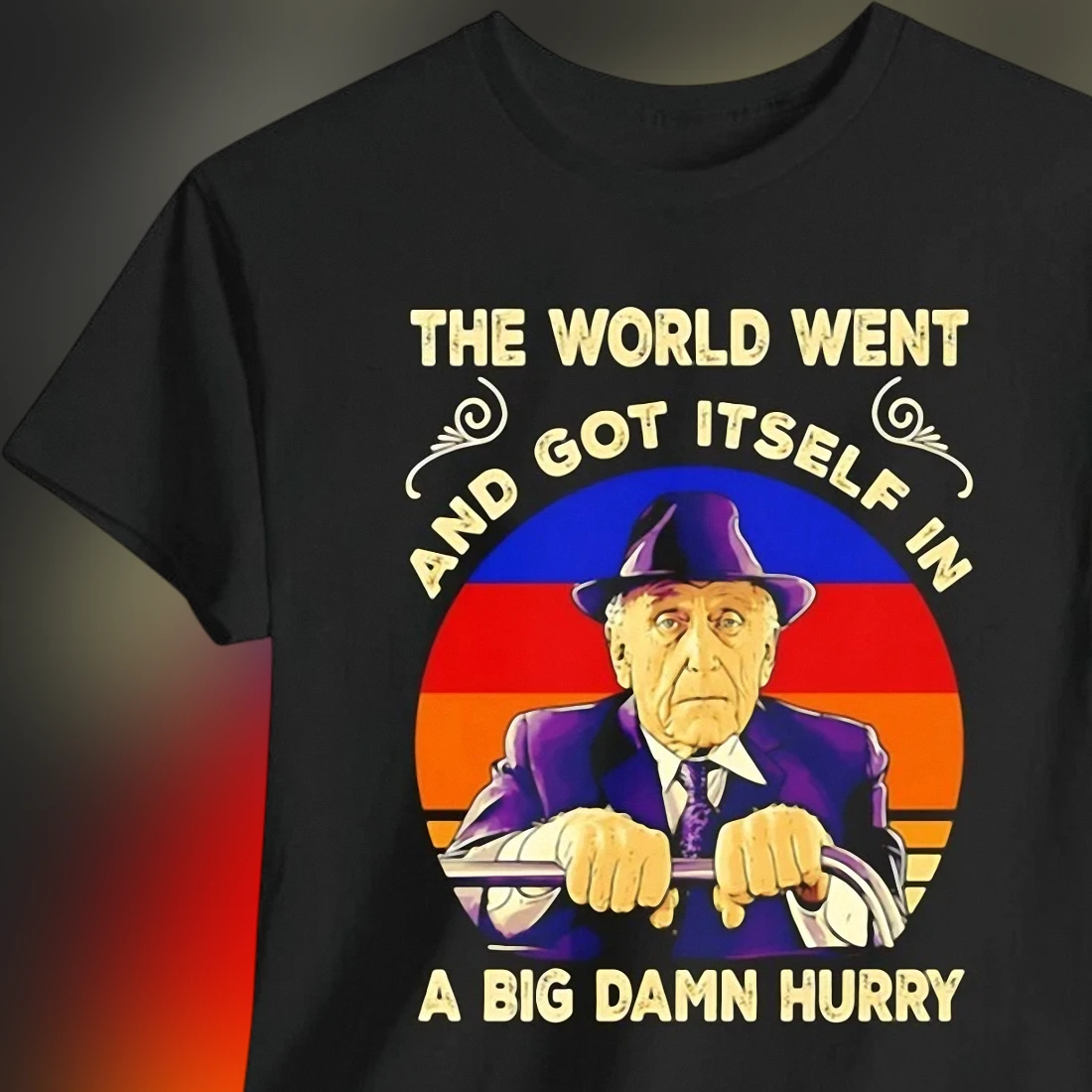 The World Went and Got Itself in a Big Damn Hurry Tee Brooks Hatlen Vintage Movie Quote Shirt for Fans