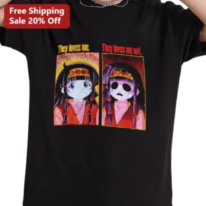 They Loves Me They Loves Me Not Killua Zoldyck Anime Graphic Tee Hunter x Hunter Gift for Anime Fans available at our Los Angeles warehouse