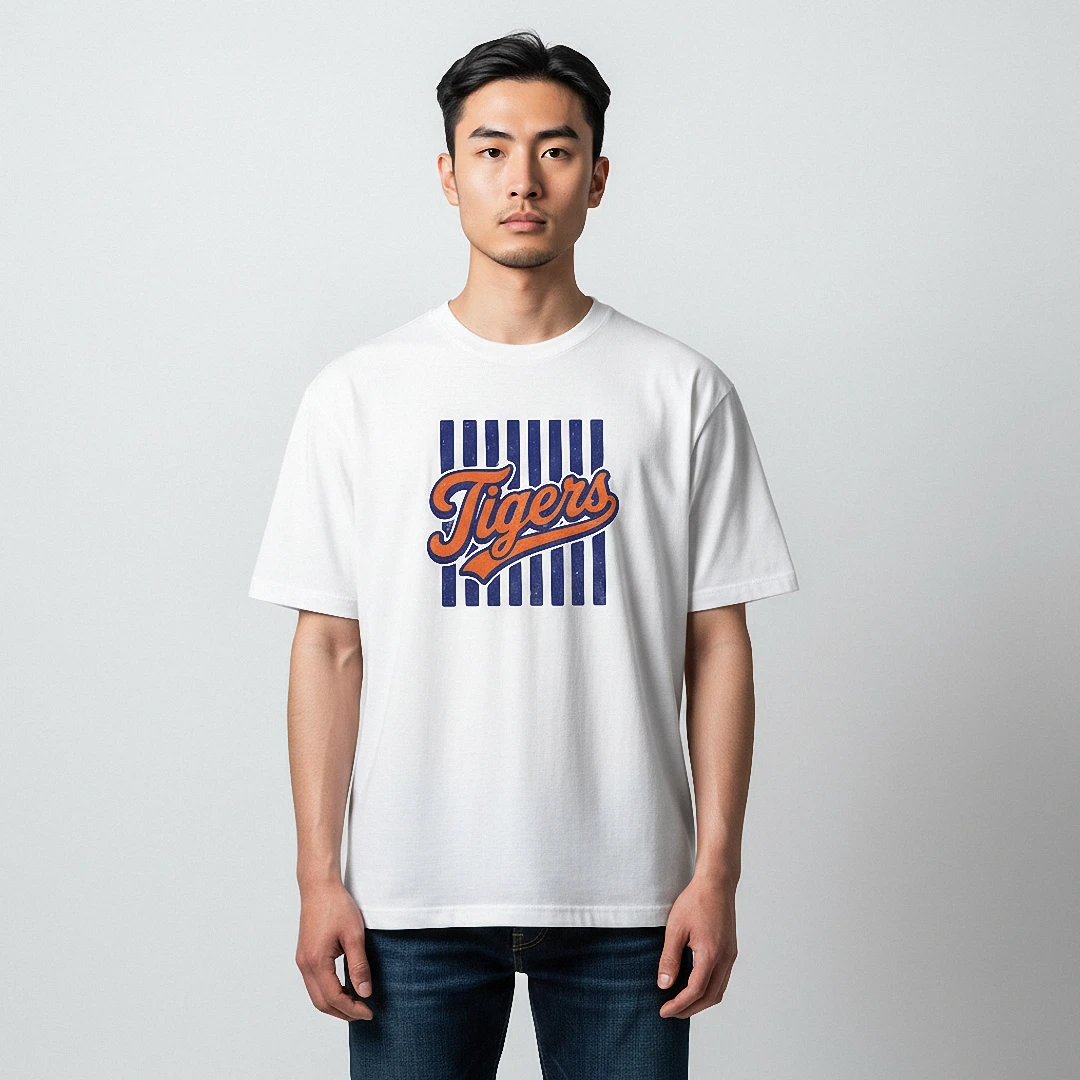 Tigers Tee Vintage Baseball Striped Graphic T-Shirt for Spor — Los Angeles Tigers Tee Vintage Baseball Striped Graphic T-Shirt for Sports Fans available at our Los Angeles warehouse