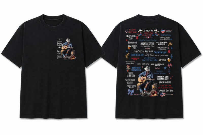 Toby Keith Country Music Graphic Tee, Vintage Western Tribute Tour Shirt for Fans