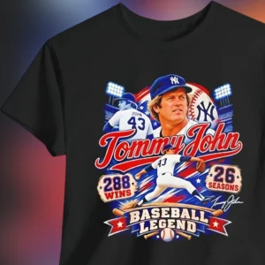Tommy John Baseball Legend Wins Tee Vintage Tribute Graphic T-Shirt for Fans