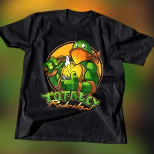 Totally Radicalized Tee Funny Ninja Turtle Parody Graphic T-Shirt available at our Los Angeles warehouse