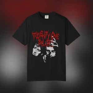 Twenty One Pilots Tee Heavy Metal Style Band Graphic T-Shirt available at our Los Angeles warehouse