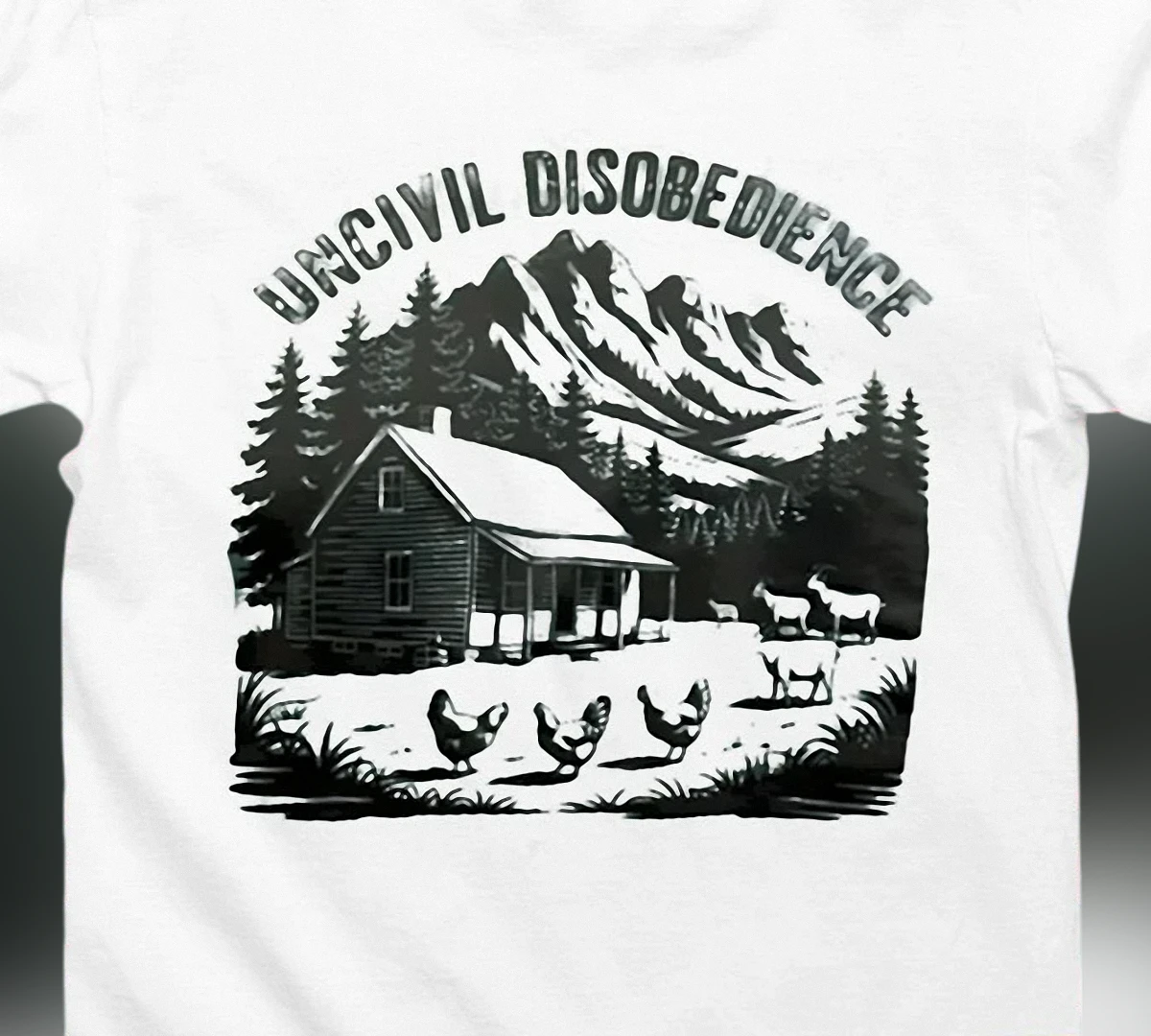 Uncivil Disobedience Tee Vintage Homestead Farm Graphic T-Shirt for Activists and Free Thinkers