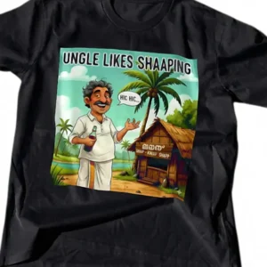 Ungle Likes Shaaping Tee Funny Kerala Toddy Shop Uncle Graphic T-Shirt Novelty Gift