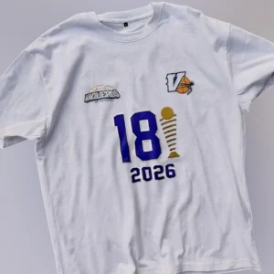 Vaqueros 18 Basketball 2026 Championship Trophy Graphic Tee available at our Los Angeles warehouse