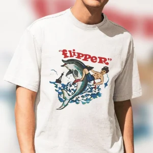 Vintage Flipper Dolphin TV Show Graphic Tee, Retro 1960s Oceanic Nostalgia Shirt Gift