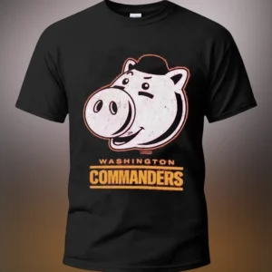 Washington Commanders Vintage Pig Mascot Tee, Retro Football Fan Apparel Gift Shirt available at our Los Angeles warehouse