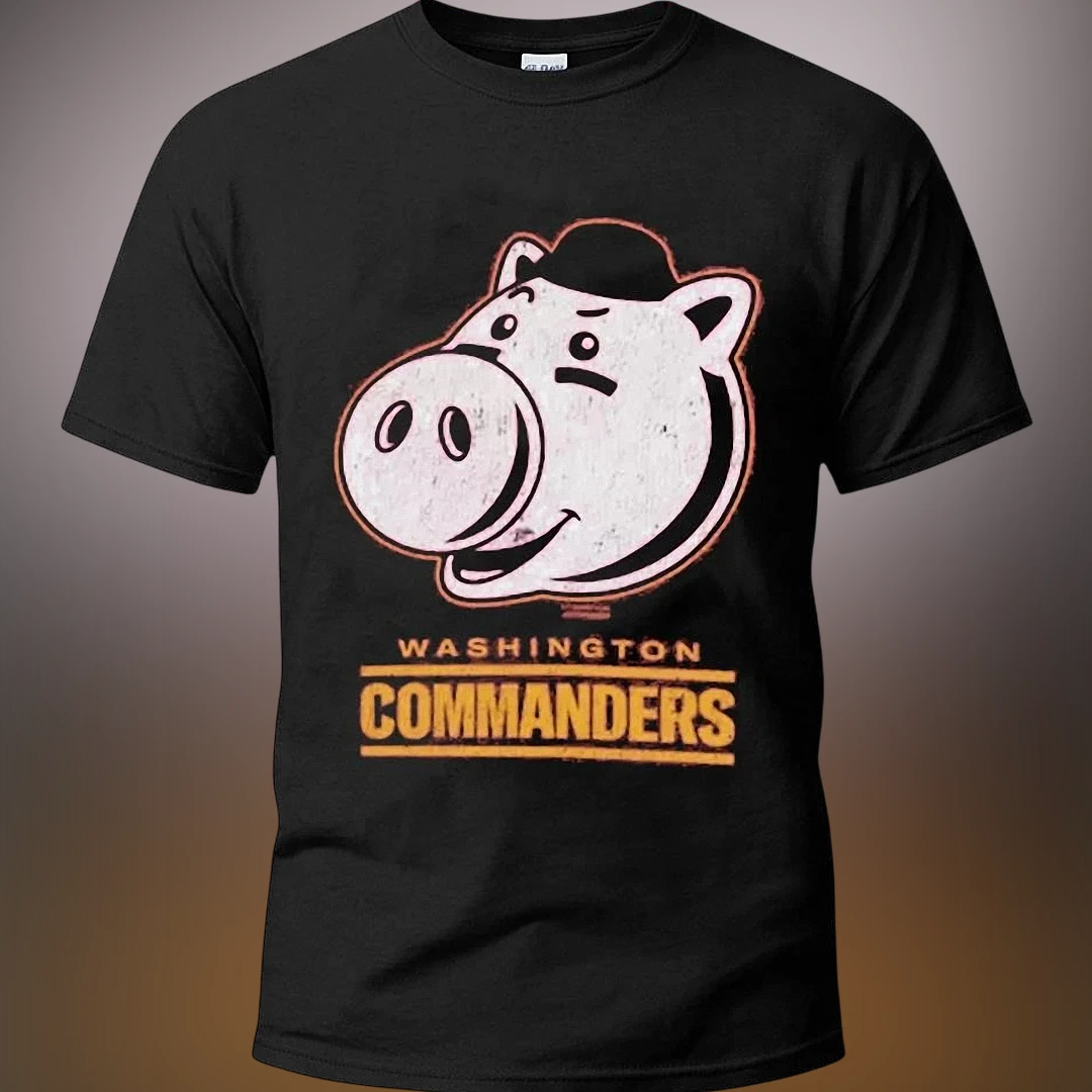 Washington Commanders Vintage Pig Mascot Tee, Retro Football Fan Apparel Gift Shirt available at our Los Angeles warehouse