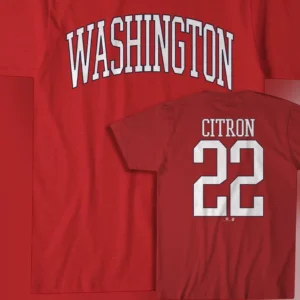 Washington Custom Name and Number Athletic Jersey Style Tee, Vintage Collegiate Sports Fan T-Shirt for Men and Women