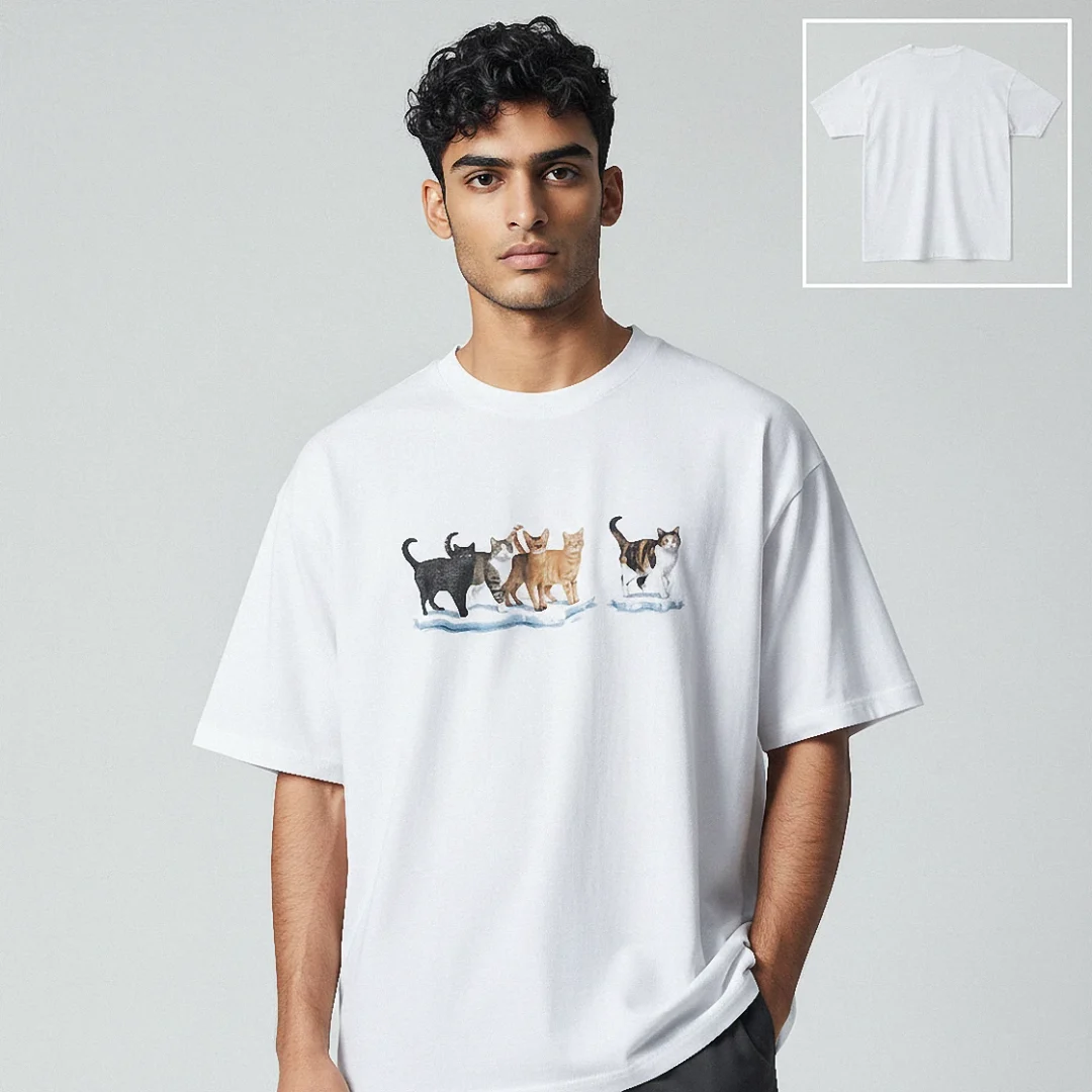 Watercolor Cat Graphic White Tee Cute Kitten Illustration Ar — Los Angeles Watercolor Cat Graphic White Tee Cute Kitten Illustration Art T-Shirt for Cat Lovers available at our Los Angeles warehouse