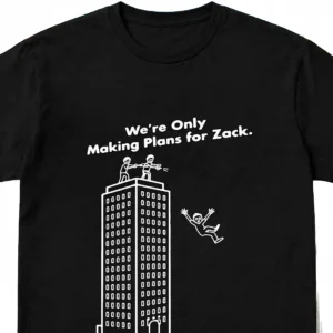We're Only Making Plans For Custom Name Graphic Tee, Funny Dark Humor Office Stick Figure Parody Shirt, Personalized Gift