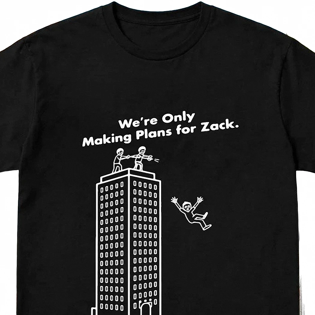 We're Only Making Plans For Custom Name Graphic Tee, Funny Dark Humor Office Stick Figure Parody Shirt, Personalized Gift
