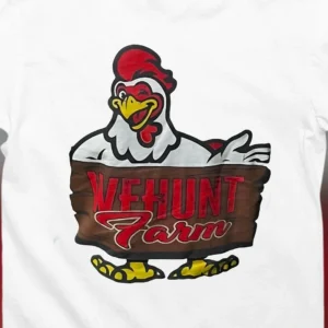 WEHUNT Farm Rooster Tee, Funny Country Chicken Graphic Shirt, Rustic Farmhouse Gift