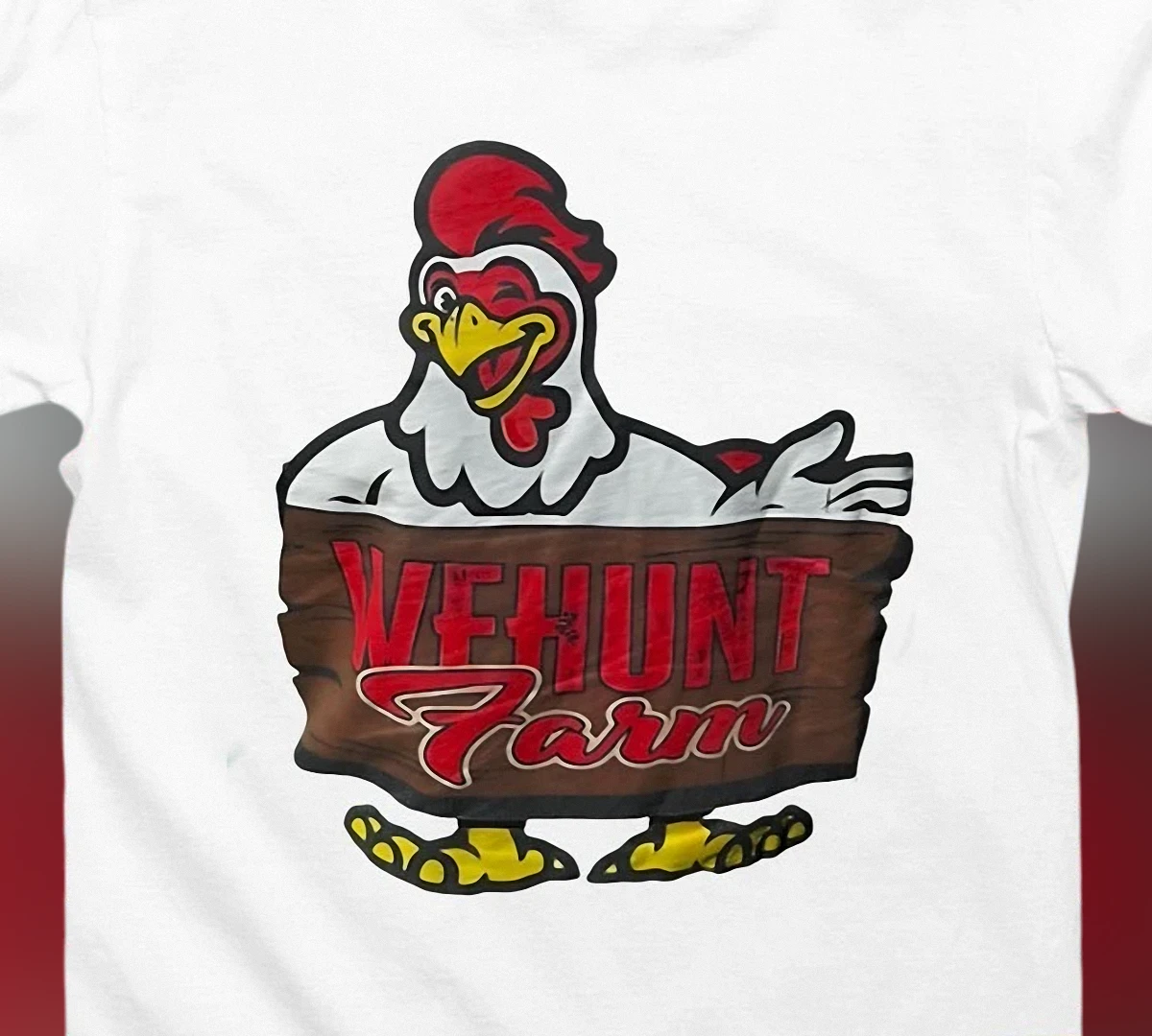 WEHUNT Farm Rooster Tee, Funny Country Chicken Graphic Shirt, Rustic Farmhouse Gift