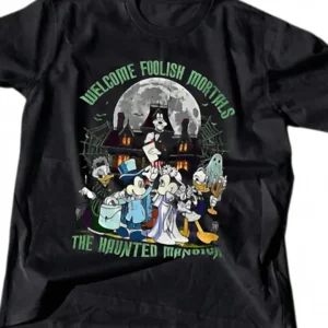 Welcome Foolish Mortals Haunted Mansion Tee, Disney Halloween Graphic Shirt for Disney Park Trip