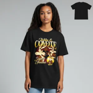 Wile E. Coyote Super Genius Tee Retro Looney Tunes Graphic T-Shirt Gift available at our Los Angeles warehouse