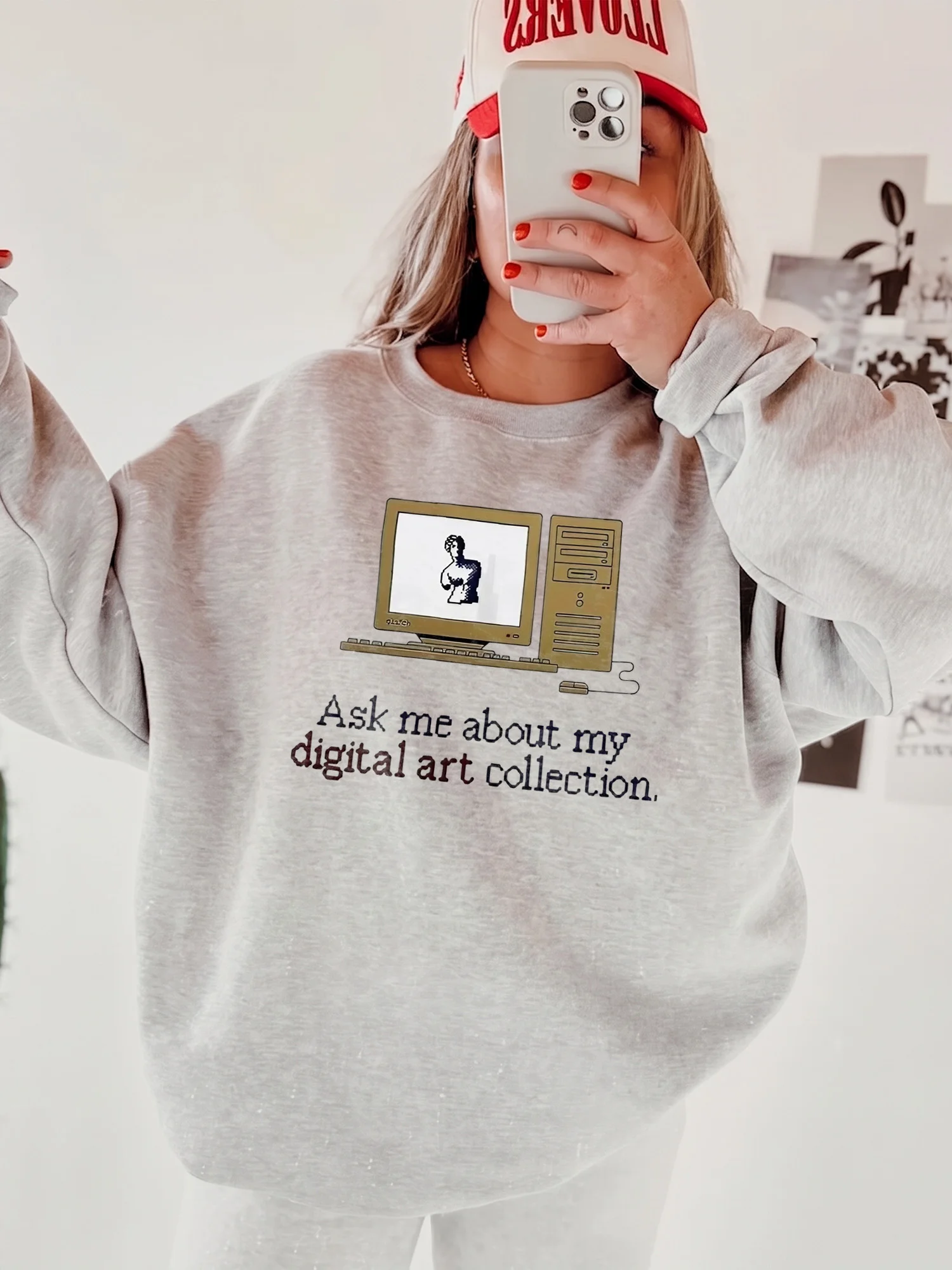 Ask Me About My Digital Art Collection Retro Computer Tee Funny Artist Gift Shirt