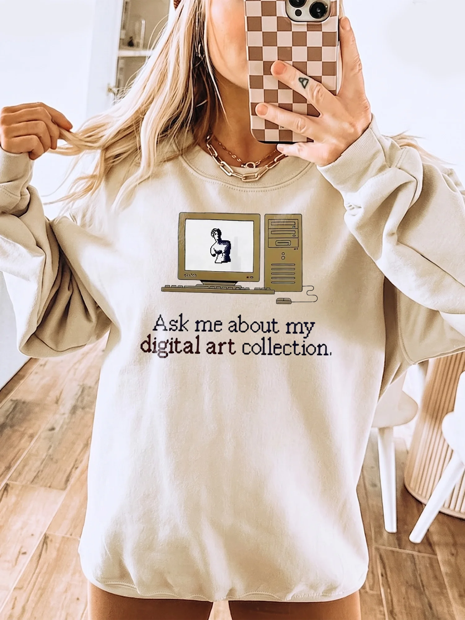 Ask Me About My Digital Art Collection Retro Computer Tee Funny Artist Gift Shirt