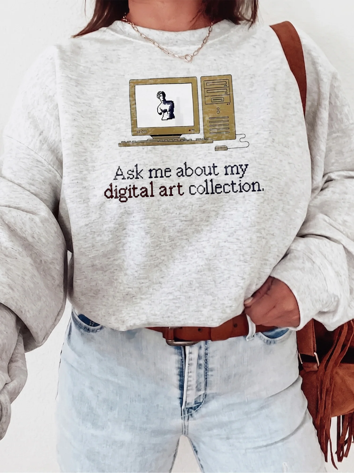 Ask Me About My Digital Art Collection Retro Computer Tee Funny Artist Gift Shirt