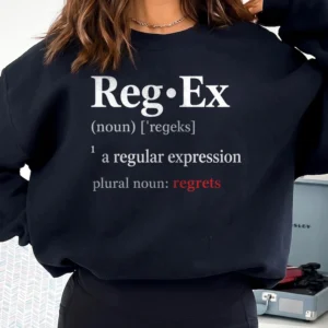 Regex Regrets Programmer Humor Tee Funny Coding Joke Definition Shirt for Developers